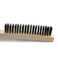 Taipan Mild  Steel Wire Brush - Wooden Handle 4 Row - 3 Each