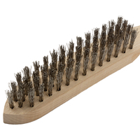 3 x Stainless Steel Wire Brush - Wooden Handle 4 Row S/S