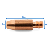 Binzel Style MIG Contact Tips for ALUMINIUM 1.2mm - 10 pack - M6 x 8mm x 1.2mm