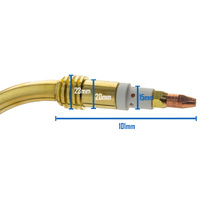 5 x 4m - 360 Amp Binzel MIG Torch / Gun - Euro Connection