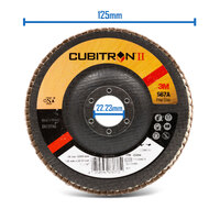 3M Cubitron ll 40 Grit 125mm 5" 967A Flap Disc - 10 Each - XA009101032 - 65054