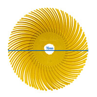 40 x 3M 61500176070 75mm x 9.5mm Scotch-Brite 80 Grit Curved Radial Bristle Brush - 30126