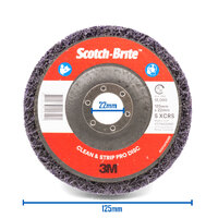 3M 5" 125mm x 22mm XT-DC Clean & Strip Disc -  10 Each