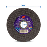 3M Cubitron 3 5" 125mm x 1mm 86647 Cutting Disc - Inox Steel Cut-Off Wheel - 100 Each