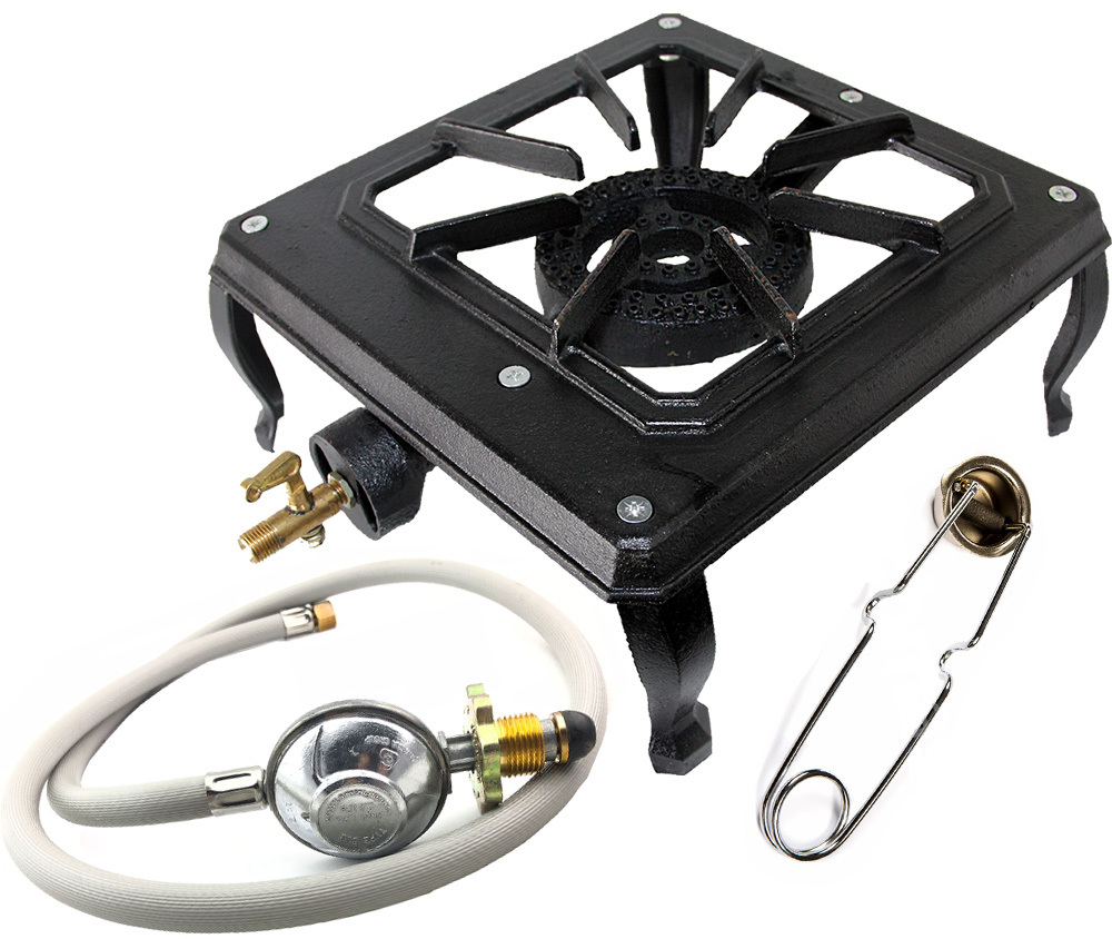 Deluxe LPG 2 Burner Wok Cooker Gas Stove c/w Hose & Regulator DC200-09 ...