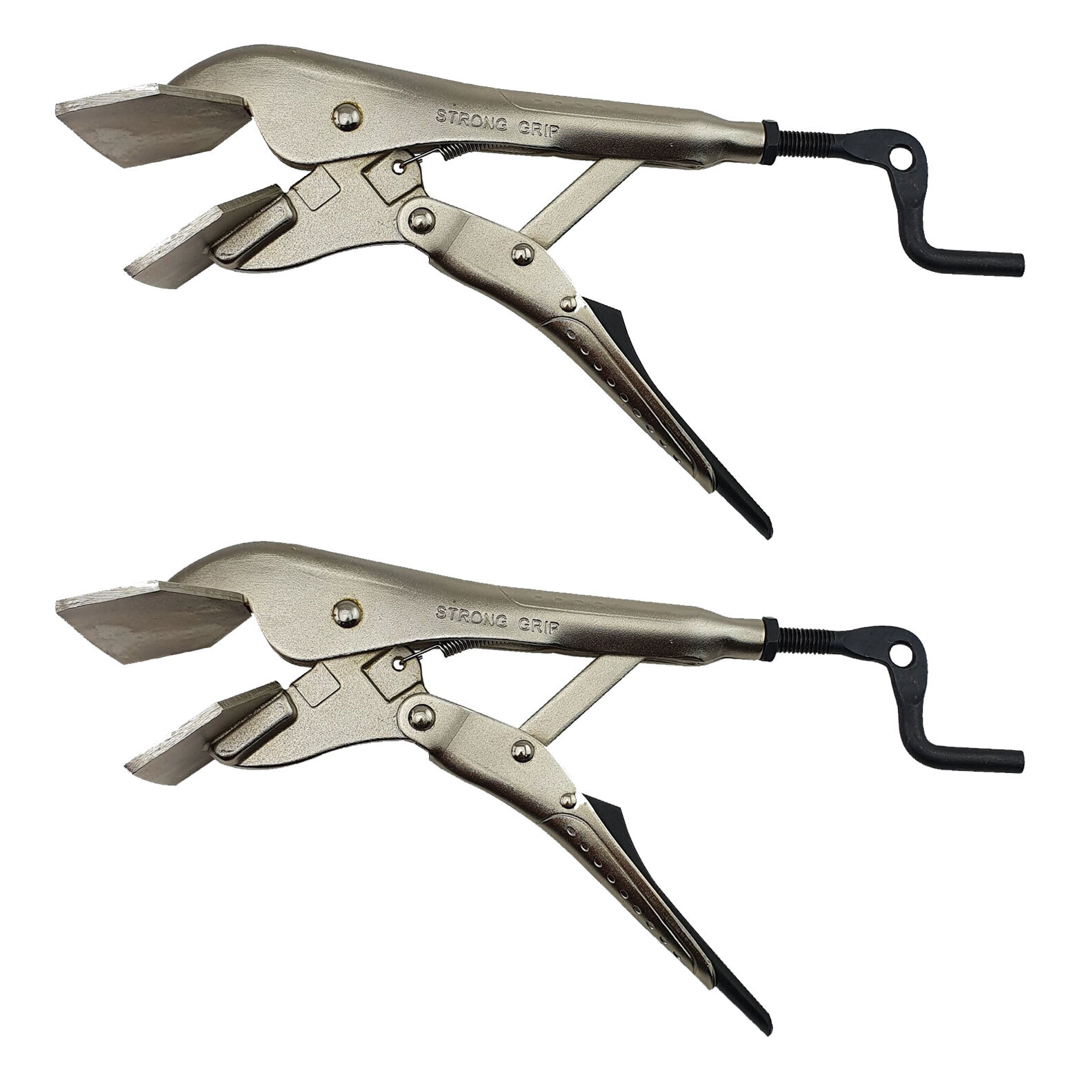 x Strong Hand Locking Sheet Metal Pliers 250mm Long with 76mm Jaw