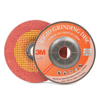 3M 5" 125mm x 6mm 36 Grit White Aluminium Rigid Grinding Disc - 100 Each