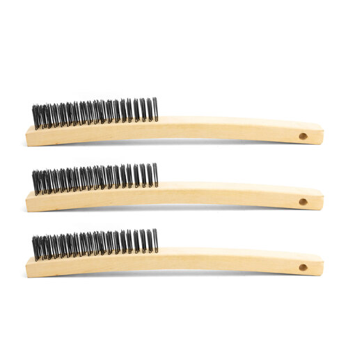 Taipan Mild  Steel Wire Brush - Wooden Handle 4 Row - 3 Each